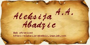 Aleksija Abadžić vizit kartica
